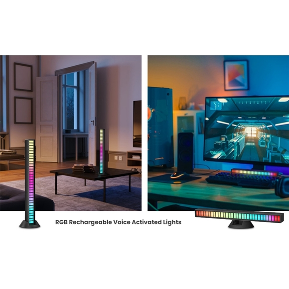 NEW LitezAll Portable Rechargeable Sound Activated 17 Color Changing Light Bar - Picture 4 of 11